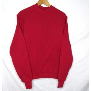 Activewear Sweatshirt Adult Size Large Red Cotton Blend Made in USA Blank